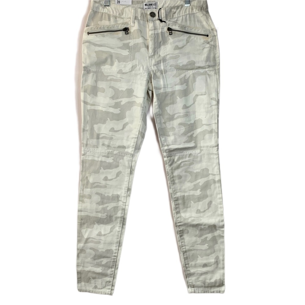 William Rast Jane Skinny Cargo Jeans Cream Camo Print juniors Size 28
